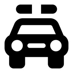 Police Car Glyph Icon Vector