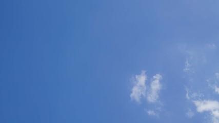 White cloud and blue sky background with copy space