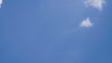 White cloud and blue sky background with copy space
