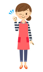 主婦　okサイン　全身