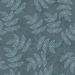Fototapeta premium Seamless pattern with leaves in a minimalistic style. Vector graphics.