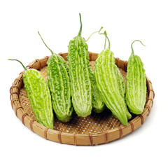 Bitter melon on white background