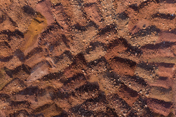 Construction site slag heap and pit texture top view