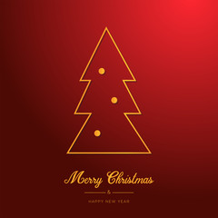 Merry Christmas. Happy new year. Gift card, Social media banner. 