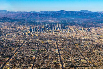 Aerial View of the Skyline of Los Angeles, CA in the Daytime
