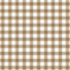 Checkered brown and white check pattern background,vector illustration,Gingham - 301667353