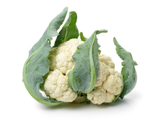 Fresh cauliflower on white background 