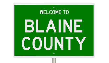 Rendering of a green 3d sign for Blaine County
