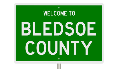 Rendering of a green 3d sign for Bledsoe County