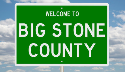 Rendering of a green 3d sign for Big Stone County