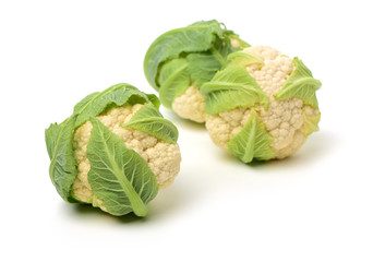 Fresh cauliflower on white background 