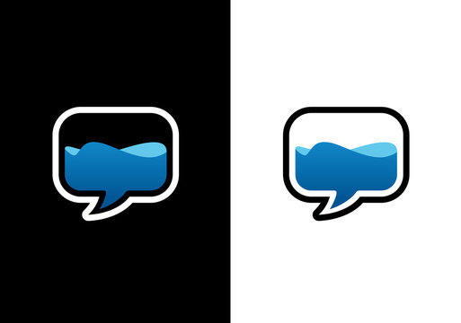 Speech bubble and water logo design template elements, chat baloon illustration - Vector