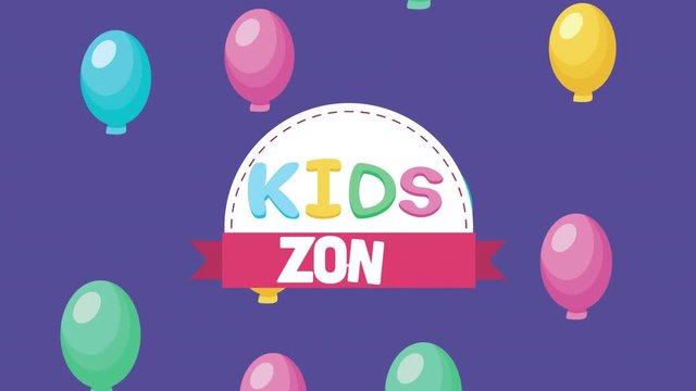 kids zone lettering with balloons helium