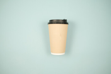 biodegradable cardboard paper coffee cup . eco friendly drink packaging.