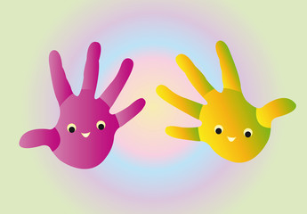 funny colored hands