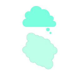 Set of vectors icons with blue cloud and speech bubble