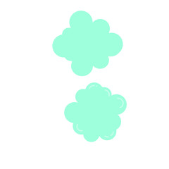 Set of vectors icons with two blue clouds