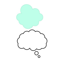 Set of vectors icons with speech bubble and cloud
