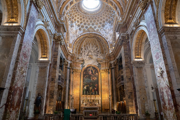 Obraz premium Panoramic view of interior of The Church of St. Louis of the French