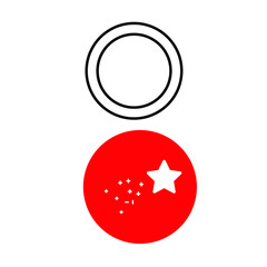  Set of simple vector icons with circles and asterisk