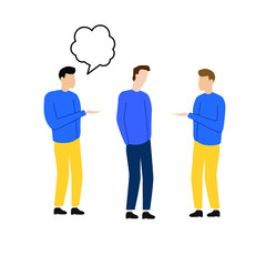 Set of flat cartoon characters isolated with people chatting