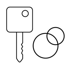 Set of simple vector icons with key and rings