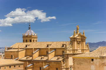 Aerial view of the San Patricio church in Lorca, Spain