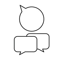 Set of simple icons with round and rectangular speech bubbles