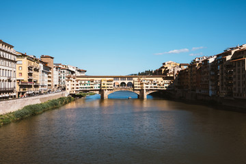 Fototapeta na wymiar Panoramic view on Ponte Vecchio (Old Bridge)
