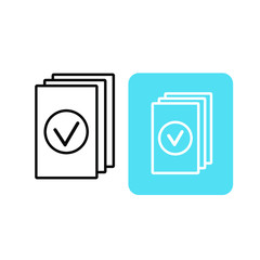 Set of simple icons with documents approved and documents accepted