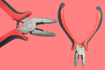 Red pliers with clipping path