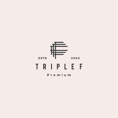 triple f monogram fff letter hipster retro vintage lettermark logo for branding or t shirt design