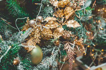 Photo of beautiful New Year toys with green tree