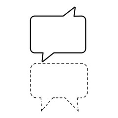Set of simple icons with speech bubble, dialog box, chat icon. On white background