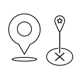 Fototapeta premium Set of simple icons with geo location sign, map label.