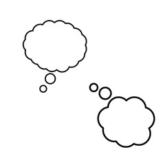 Set of simple icons with speech bubble, dialog box, thoughts on a white background.