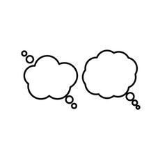 Set of simple icons with speech bubble, dialog box, thoughts