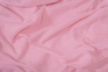Pink Scarf fabric texture. Winter concept. Flat lay, top view, copy space
