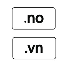 Set of simple icons with Norway domain and Wetnam domain