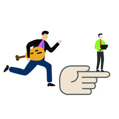 Set of flat cartoon character isolated with man and chicken leg, man and hand