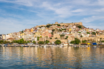 Fototapeta na wymiar Kavala old town with its Byzantine castle by the Ionian sea in Greece