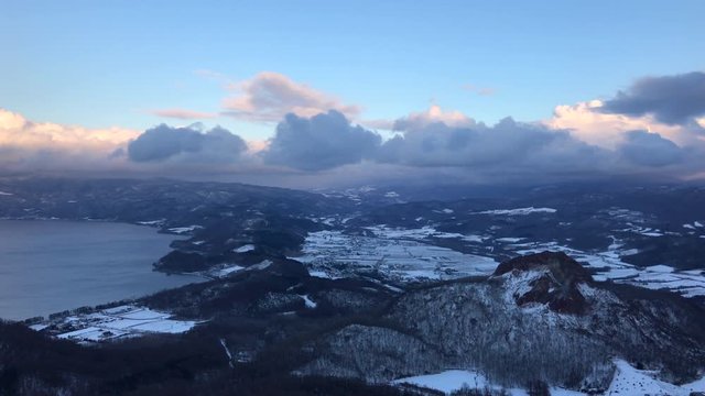 view fron MT.USUZAN SHOWA SHIN ZAN at Hokkaido, Japan