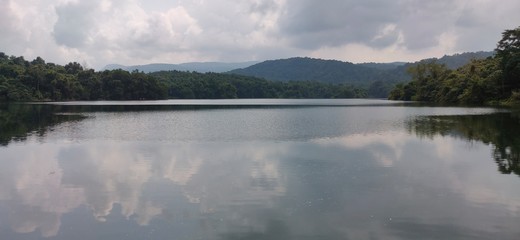 landscape with lake and clouds