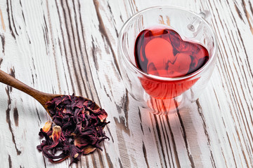hibiscus tea in glass cup © alter_photo