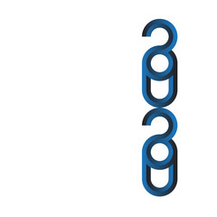 Happy new year 2020 isolated white background