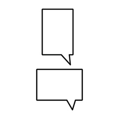 Set of simple icons with square speech bubble.