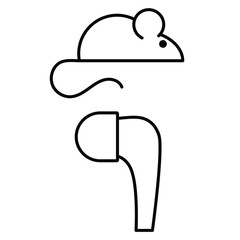  Set of vector icons with mouse and earphone