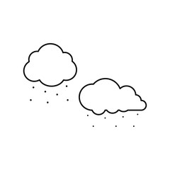 Set of simple icons with clouds with snow.