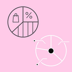 Set of vector icons with graphs and diagrams 