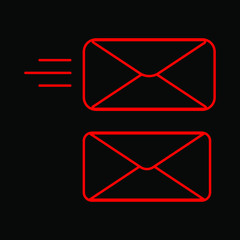  A set of simple icons with the letter and sent the letter.